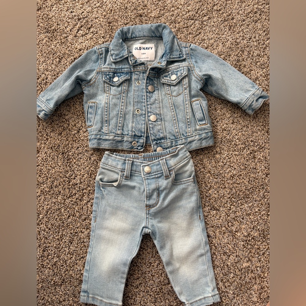 Old Navy Kids Light Blue Denim Jacket and Jeans Set